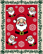 Festive Santa Claus Snowflake Array Rug