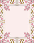 Art Nouveau Pink Floral Border Rug
