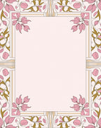 Art Nouveau Pink Floral Border Rug
