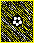 Bold Yellow Black White Soccer Graphic Rug