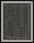 Black and White Geometric Maze Rug