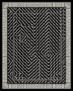 Black and White Geometric Maze Rug