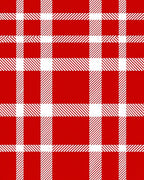 Classic Red White Plaid Check Rug