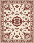 Crimson Floral Medallion Jacobean Rug