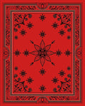 Crimson Floral Medallion with Scrollwork Border Rug