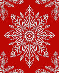 Crimson White Floral Medallion Rug