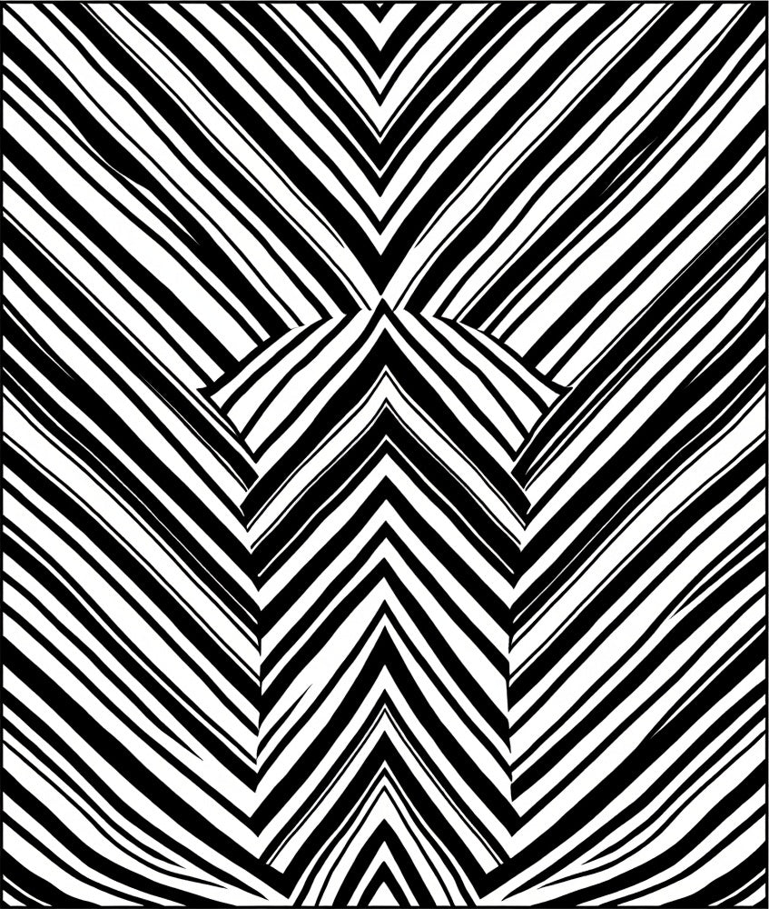 Bold Black White Chevron Stripe Rug