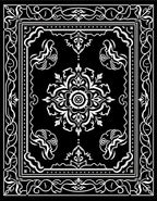 Black White Baroque Floral Medallion Rug