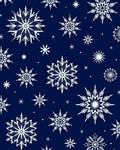 White Snowflake Scatter Navy Rug