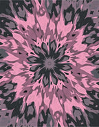 Pink Obsidian Burst Radiating Medallion Rug