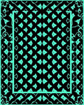 Mint Green Diamond Medallion Border Rug