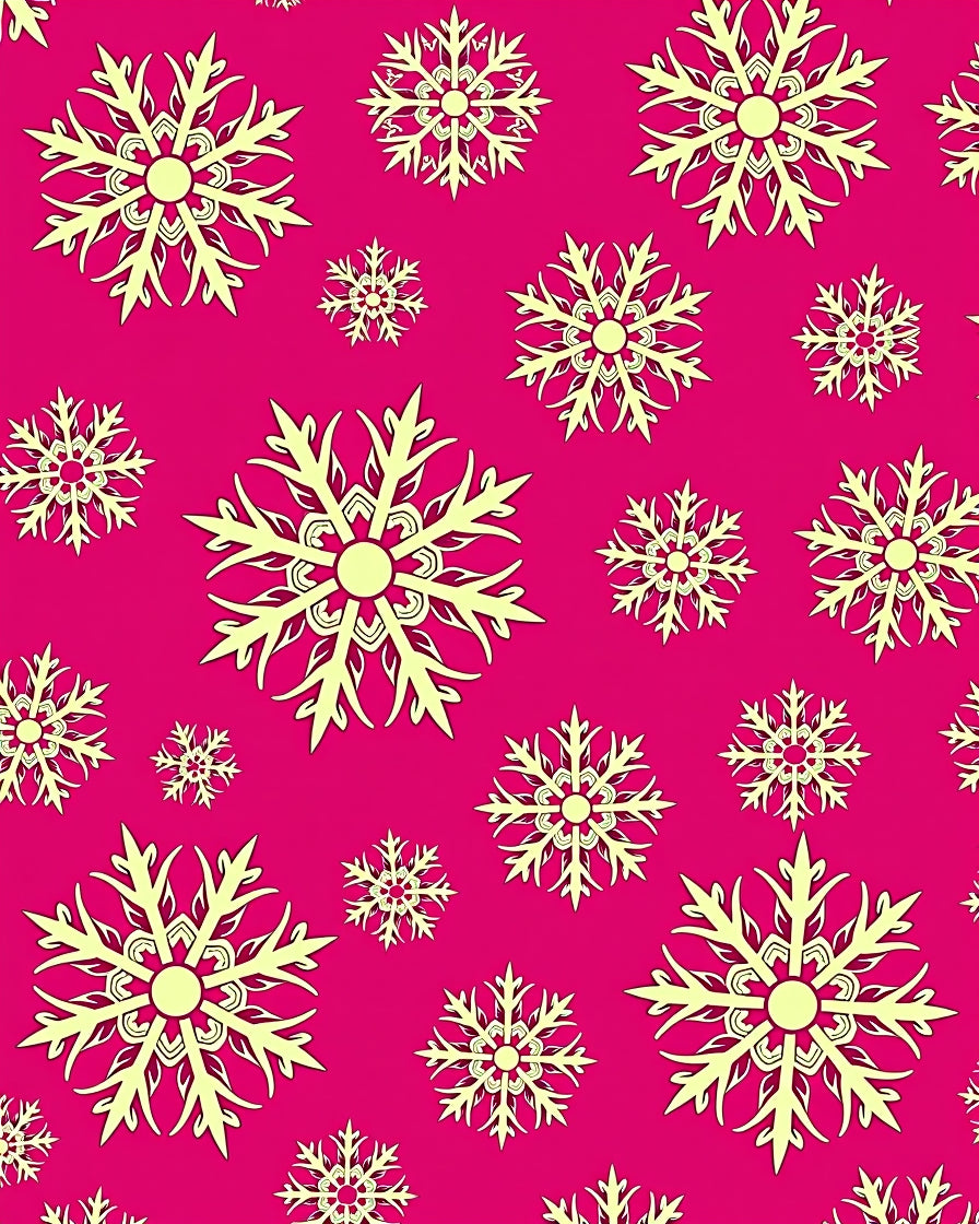 Bright Pink Snowflake Imprint Rug