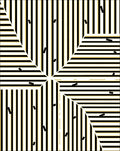 Black Gold Graphic Stripe Starburst Rug