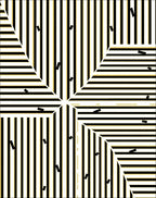 Black Gold Graphic Stripe Starburst Rug