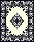 Black Ivory Classic Medallion Scroll Rug