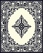 Black Ivory Classic Medallion Scroll Rug