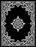 Ornate Black and White Floral Arabesque Rug