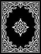 Ornate Black and White Floral Arabesque Rug