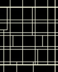 Modern Black Cream Geometric Grid Rug