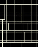Modern Black Cream Geometric Grid Rug