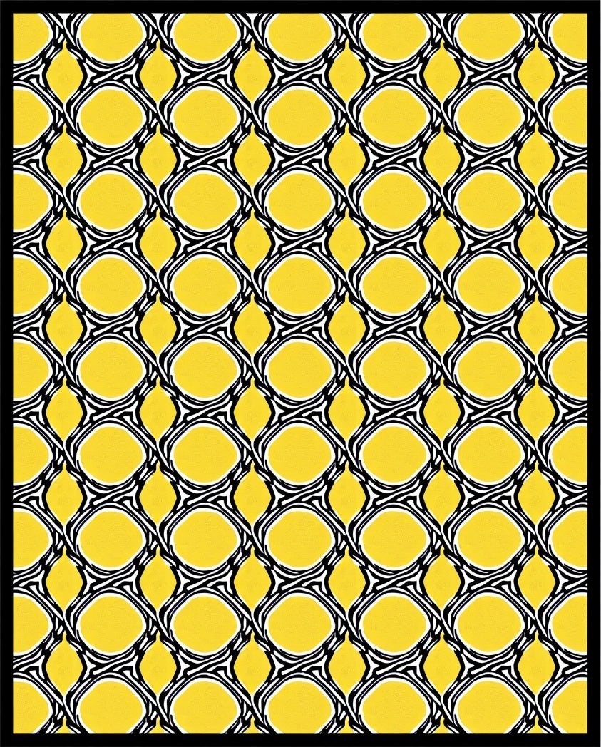 Radiant Yellow Interlocking Ovals Rug