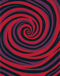 Crimson Purple Swirling Vortex Rug