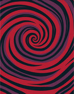 Crimson Purple Swirling Vortex Rug