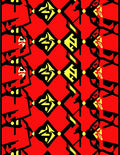 Bold Red Yellow Geometric Tribal Rug