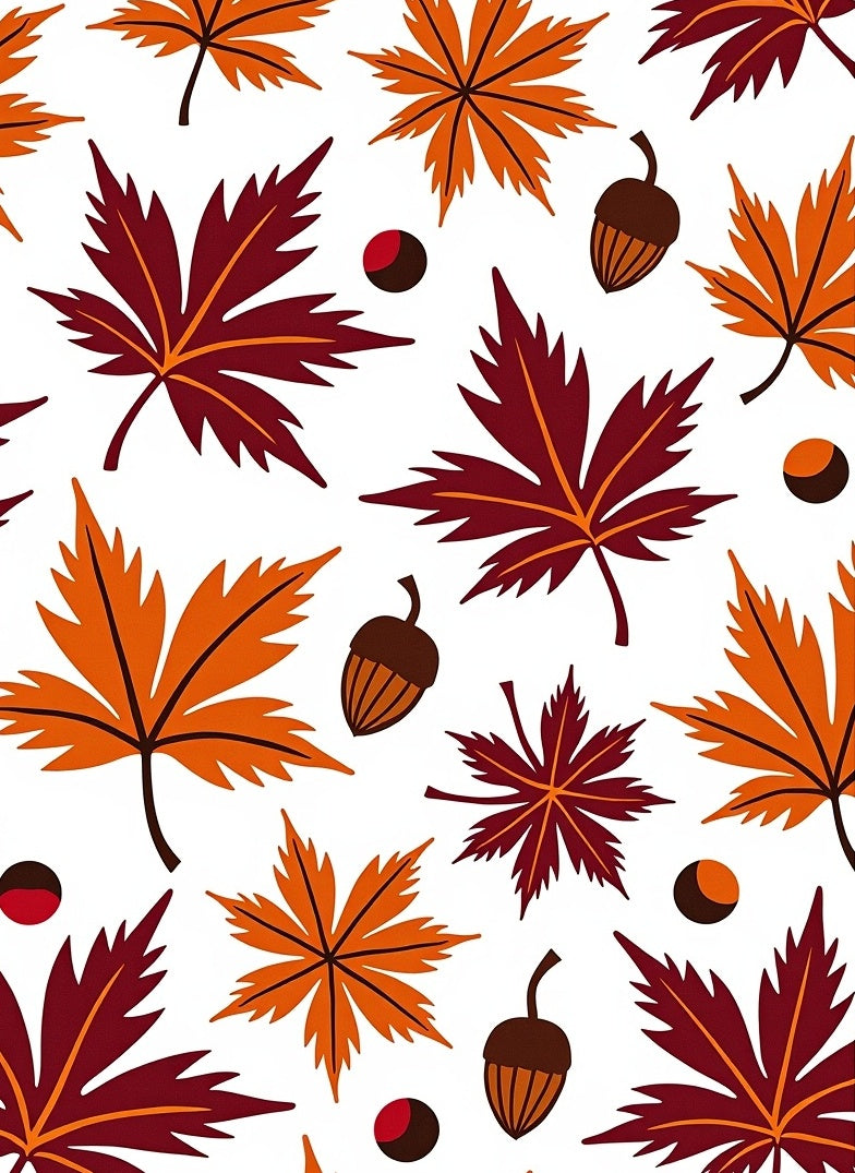 Autumn Leaves and Acorn Cluster Rug