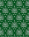 Deep Emerald White Stylized Palm Tree Rug