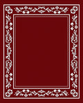Ornate Deep Red Floral Border Rug