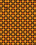 Orange Pumpkin Laurel Leaf Grid Rug