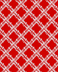 Bold Red White Lattice Rug