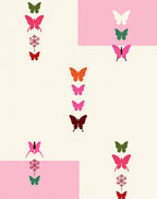 Colorful Butterflies Snowflakes Garden Display Rug