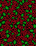 Bold Red Green Abstract Swirls Rug