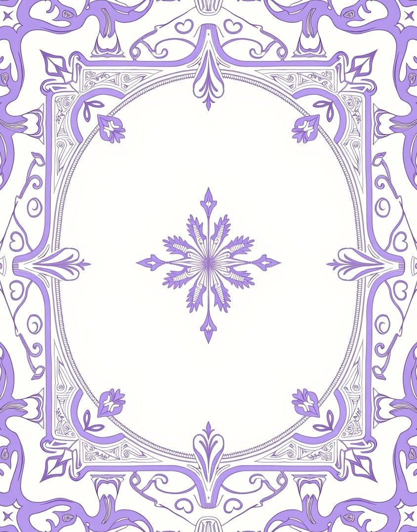 Lavender Baroque Floral Medallion Rug