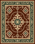 Brown and Cream Ornamental Medallion Rug