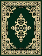 Emerald Golden Floral Scroll Rug