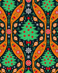 Festive Green Christmas Tree Ornament Rug