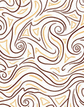 Swirling Waves Brown and Gold Rug