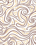 Swirling Waves Brown and Gold Rug