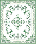 Emerald Green Floral Medallion Rug