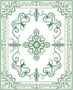 Emerald Green Floral Medallion Rug