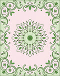 Soft Green Floral Mandala Garden Rug