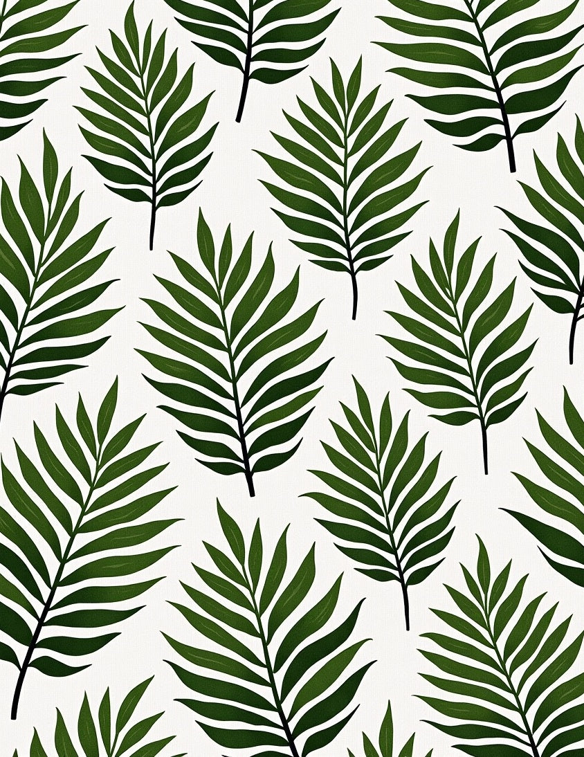 Emerald Green Palm Frond Repeat Rug