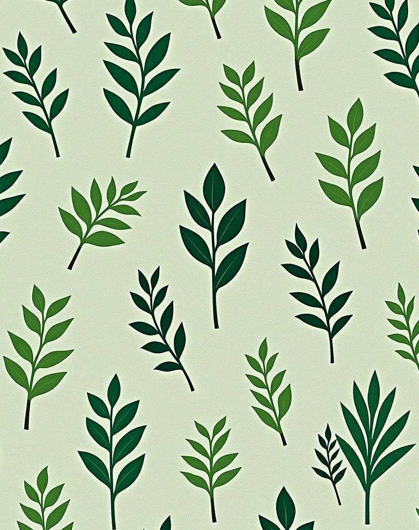 Green Foliage Branch Wall Mural Rug