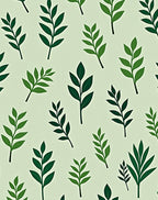 Green Foliage Branch Wall Mural Rug
