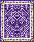 Royal Purple Ornate Laurel Wreath Rug