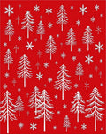 White Evergreen Forest Snowfall Rug