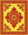Traditional Red Crimson Floral Medallion Rug